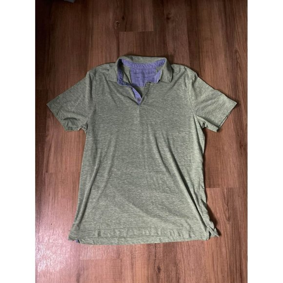 Banana Republic Heather Green with Blue Trim Vintage Tee, Size Large